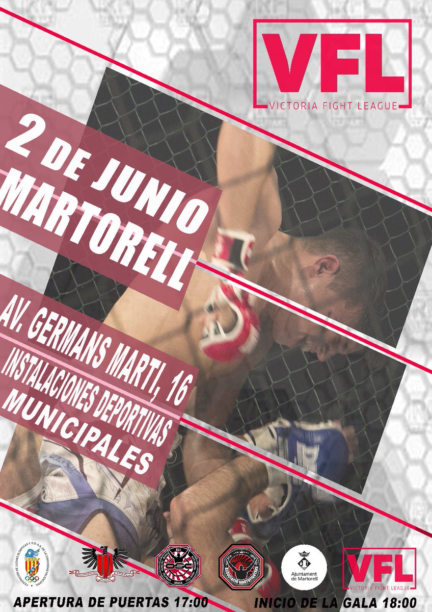 bushijesus's tweet photo. Cambio de Ubicación de VFL Martorell. @JaulaMMA @ray_boixader @campos_gon @eloctagonoweb @ELBLOGUFCdeGIM @duncanbishop84 @fightsolmma @Vasile_Surcica @ElRincondelMMA @OmkeOmmae @69monosMMA @pablowft @CampioClubSport @mmabarcelona @FIGHTMMAROTA https://t.co/hAR93v6ZuJ