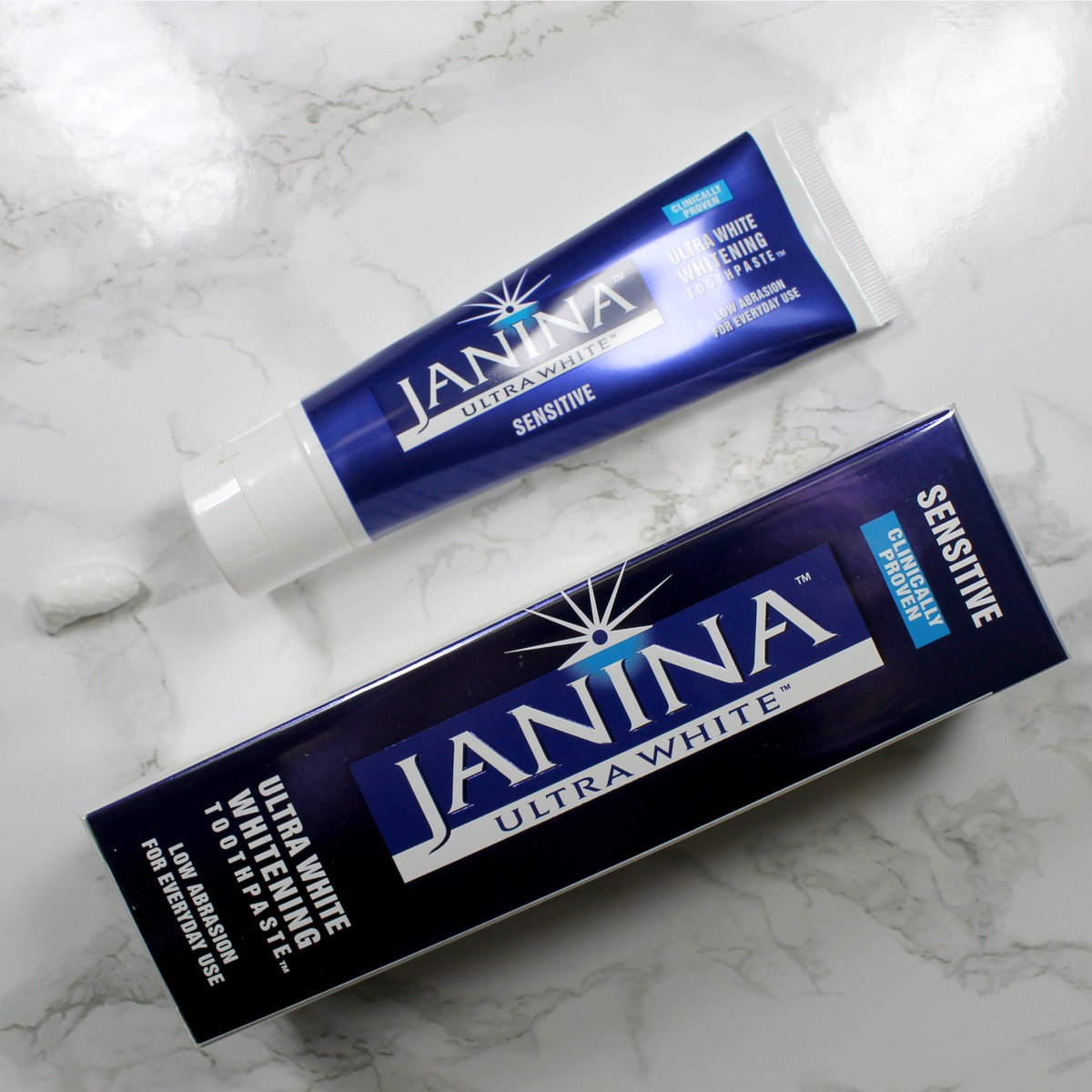 Thought sensitive teeth couldn't use teeth whitening toothpastes? Our Sensitive Toothpaste includes low abrasive fruit enzymes to lift stains and gently whiten teeth ✨ bit.ly/2r9Mrl3 #MyJaninaSmile
