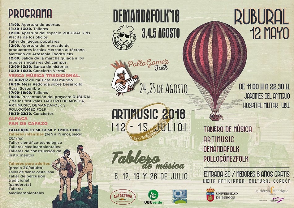Autoctono_BU's tweet photo. Recordad que mañana sábado 12 de mayo @fundacionO2  participaremos con Autöctono en #Rubural, presentación de los festivales rurales TOP LEVEL de #Burgos @ARTIM_abrego @demandafolk #POLLOGOMEZFOLK #mediorural #artesanía #medioambiente https://t.co/wm6hKmmGg9