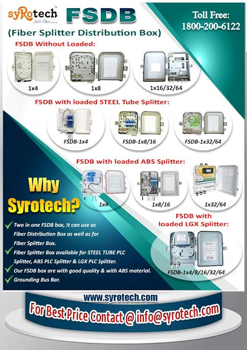 Syrotech's tweet photo. Syrotech Networks #FSDB #Fiber Splitter Distribution Box
https://t.co/O1MmTMQtNL https://t.co/32LIWXwXN3