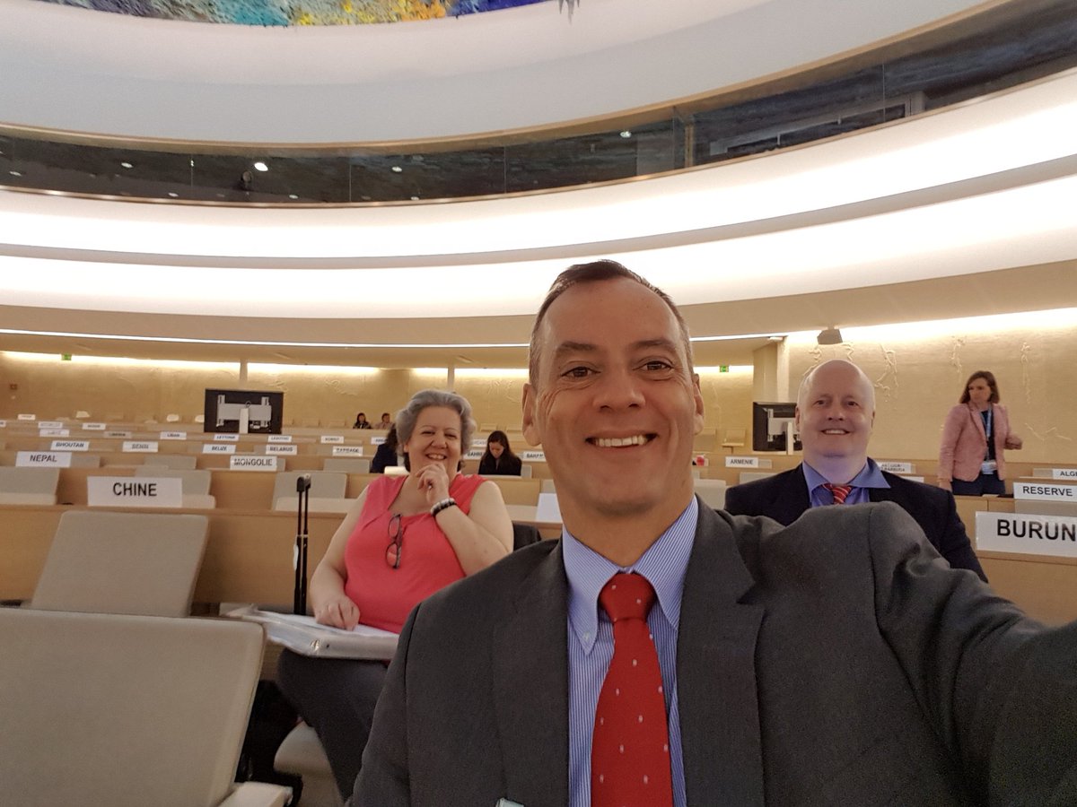 jmoore6930's tweet photo. Getting ready to field questions from about 120 countries on Canada's human rights efforts! #UPR30 #UN_HRC https://t.co/5J8koq7i0U