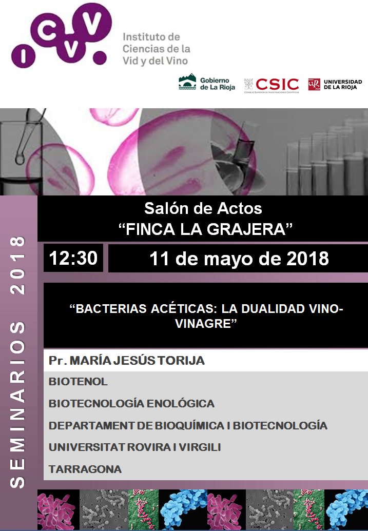 unirioja's tweet photo. ¡Buenos días! Hoy, Seminario #MatemáticaAplicada, conferencia sobre 'Bacterias acéticas' en #SeminariosICVV @icvv_rioja y representación de @TECU_teatro en la Sala Gonzalo de Berceo https://t.co/OCoXrfa4XC https://t.co/OdbLXeI7fM