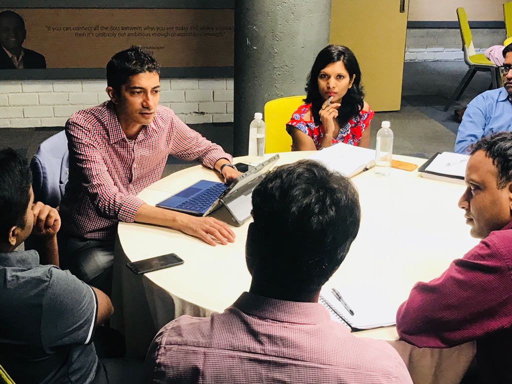 THubHyd's tweet photo. ICYMI: Our CEO, Jay Krishnan conducting the audit of the cohort #startups of Boeing HorizonX India Innovation Challenge 1.0 during Day 1 of the second onsite interventions at #THub.
@Boeing_In #innovation #accelerator #StartupToScaleup https://t.co/J3z3bwfxfR