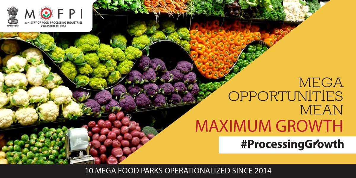 MOFPI_GOI's tweet photo. MoFPI has implemented the scheme of Mega Food Park to provide modern infrastructure for food processing units in the country. In total, 12 Mega Food Park projects are operational as of today. To know more, visit https://t.co/yvKGoxX6t1. #ProcessingGrowth https://t.co/fM0pkmZ4gq