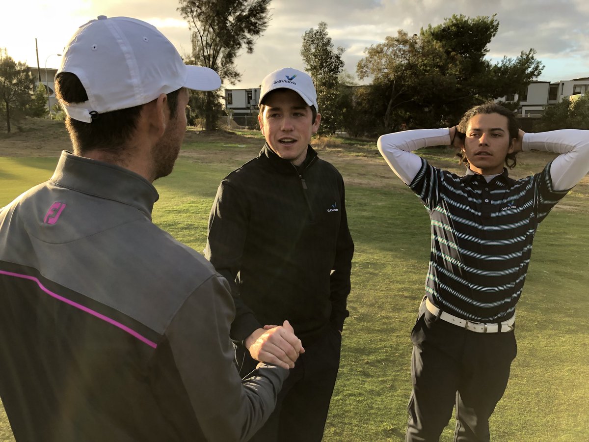 .<a href="/GolfQueensland/">John Bennett</a>’s <a href="/charliedann1/">Charlie Dann</a> stops - mid-round - to congratulate our boys <a href="/DarcyBrereton/">Darcy Brereton</a> and Matias on their wins. Class. 👏 #IntSeries