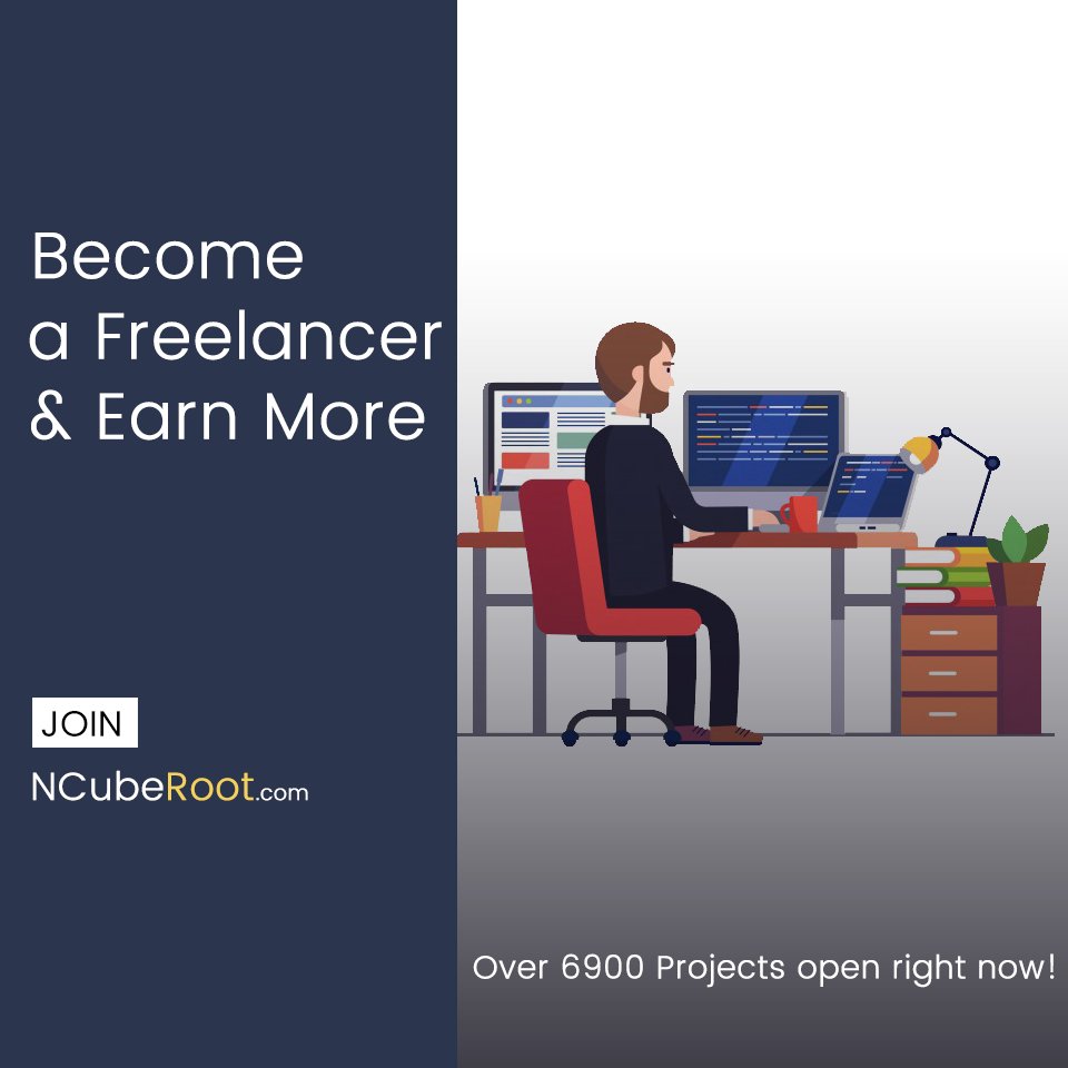 ncuberoot's tweet photo. Determine what you are good at, Become a freelancer and earn more. Over 6900 projects are available now on NCubeRoot. Sign up your account on https://t.co/kfDmeXz6xm #Freelancing #Oppurtunities #NcubeRoot https://t.co/3IV50ABhJL
