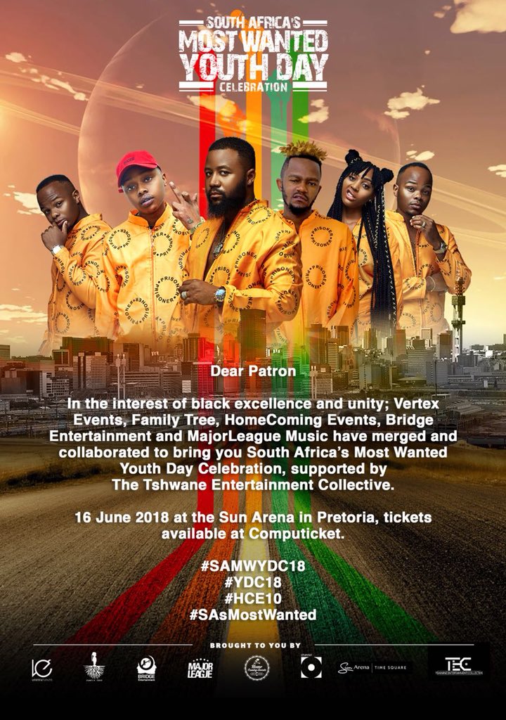 Pretoria I told y’all we coming hard!!!!  Get your tickets now!!!! June 16 gone be lit!!! #SAsMostWanted #YDC18