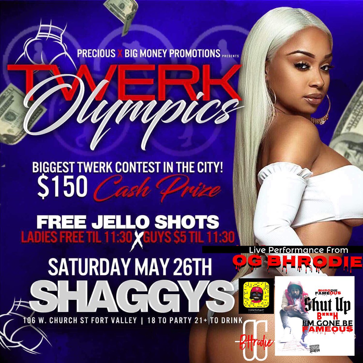 OG_BHrodie's tweet photo. Meet me In The Valley May 26 it’s Live ‼️‼️‼️‼️#TwerkContest #CashPrize #FreeJelloShots #Shaggys

https://t.co/Km6qnV5FWR https://t.co/MsYxGZHAP2