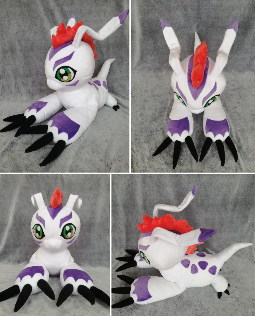 a chan on X I thought I d show you some of my finished plushies. This is Gomamon from Digimon Adventure Tri It s a bit bigger than lifesize with 50cm high 60cm long. Arms