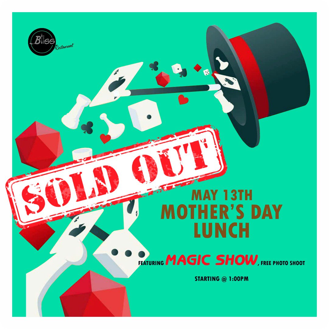 BlissBiteGh's tweet photo. We're glad to see that you all cherish mothers as much as we do, and as such we are declaring our 'Mother's Day Lunch' this Sunday a sell out! We look forward to toasting to mom with all of you who were able to reserve a table this mothers day. 

#blissbite #mothersday #kumasi https://t.co/Trwfbzsb3o