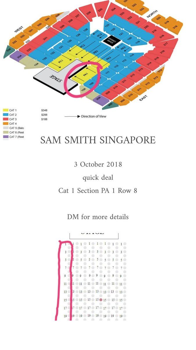 aoutlush's tweet photo. WTS / SELLING / Jual 1x tiket Sam Smith The Thrill Of It All Tour Singapore, 3 October 2018.
Cat 1 Section PA1 Row 8 on original price. Very good seat, front row, stage on your left side.
DM for more details! #samsmith #samsmithtour #samsmithworld #jualtiket #jualtiketjkt https://t.co/4MPpNnYz5G