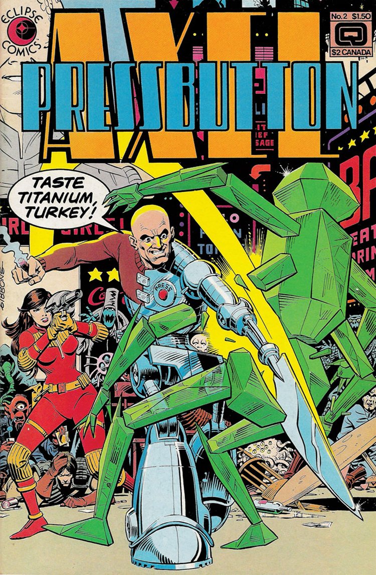 AtomekART's tweet image. Dave Gibbons' cover rough and final cover for AXEL PRESSBUTTON issue 2;
#Comics #Pressbutton #AxelPressbutton #SteveMoore #DaveGibbons