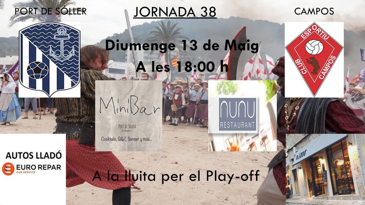 cf_portsoller's tweet photo. DIUMENGE 13 A LES 18:00 AL CAMP D'EN MAIOL DE SOLLER

No falteu a animar a l'equip, hem d'omplir el camp

Gràcies per anticipat de part de tota la familia del CF Port de Soller https://t.co/Xc0KKnlUz6