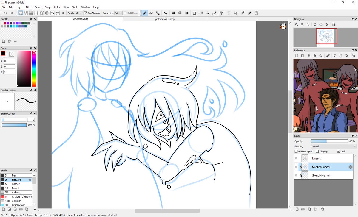 BakunawaVT's tweet photo. Cecei and Memeli aren't happy about Ylla and Elu grabbing all of the spotlight. So they've held me hostage until I draw something nice for them. #Alamort
Trying a clean lineart with them & probably try to use watercolour brushes too. https://t.co/lUoxx3ftEu