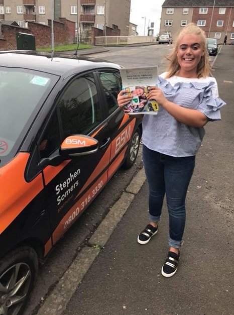 Congratulations Sophie on passing your test. Safe driving.