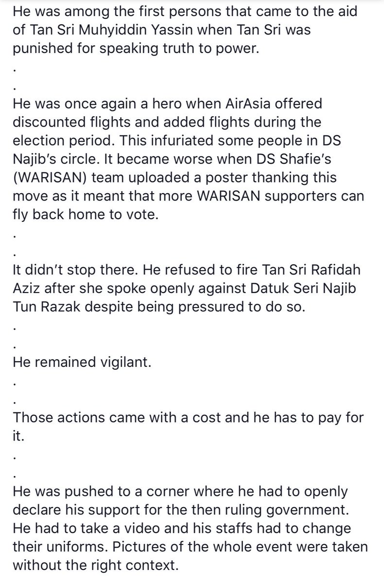 SyedSaddiq's tweet photo. I have been keeping this to myself for a while.
The real story behind TS Tony Fernandes’s so called move to endorse BN during GE-14.

He is a hero, not a traitor. https://t.co/tLe9AREiFv