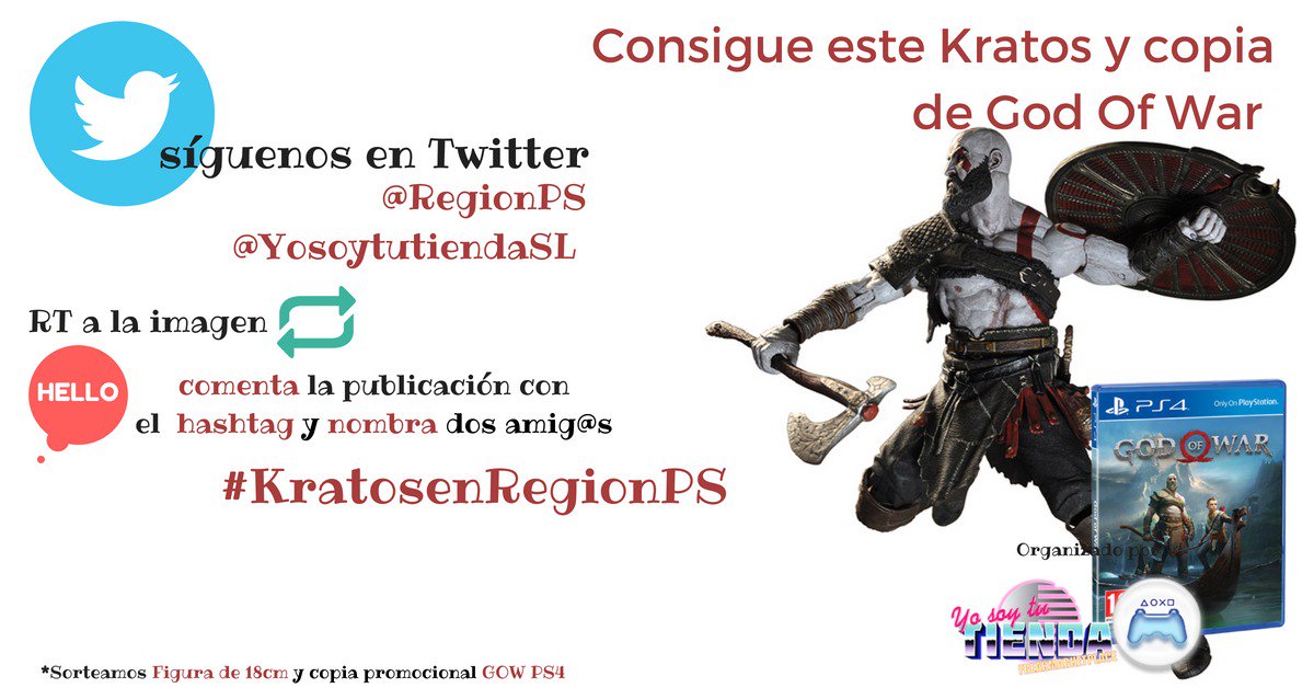 RegionPS's tweet photo. ¡Sorteamos una copia de God of War y una espectacular figura de Kratos! - https://t.co/wpOKlxztPW  @YosoytutiendaSL #KratosenRegionPS https://t.co/G4uOoPqe53