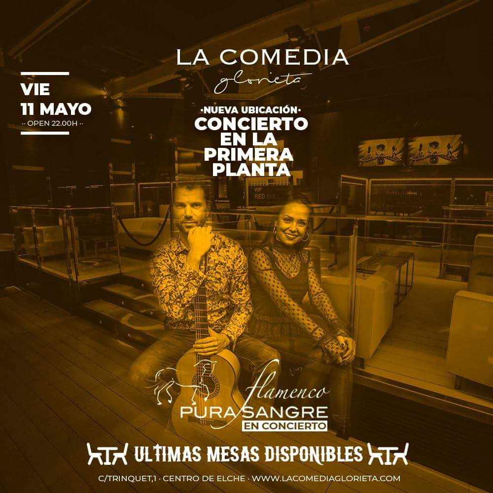 inma_bernabeu's tweet photo. Esta noche estaremos en LA COMEDIA GLORIETA 🎙🥀 Hora de concierto 00:00h. RECUERDA!! Consumición mínima 5€ 🎶💃🏽 @purasangrelche https://t.co/LJXdXWokfU