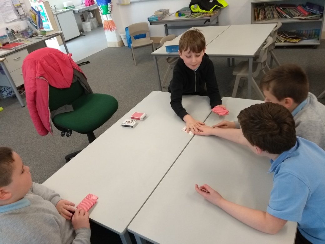 GarnockPrimary's tweet image. Primary 4 playing cards this morning before our instructional writing. Playing cards is a fun, easy, inexpensive way to spend time with friends and family. Why not learn a new game this weekend?
#writinglessons
#theoldgamesarethebest
#winningandlosing