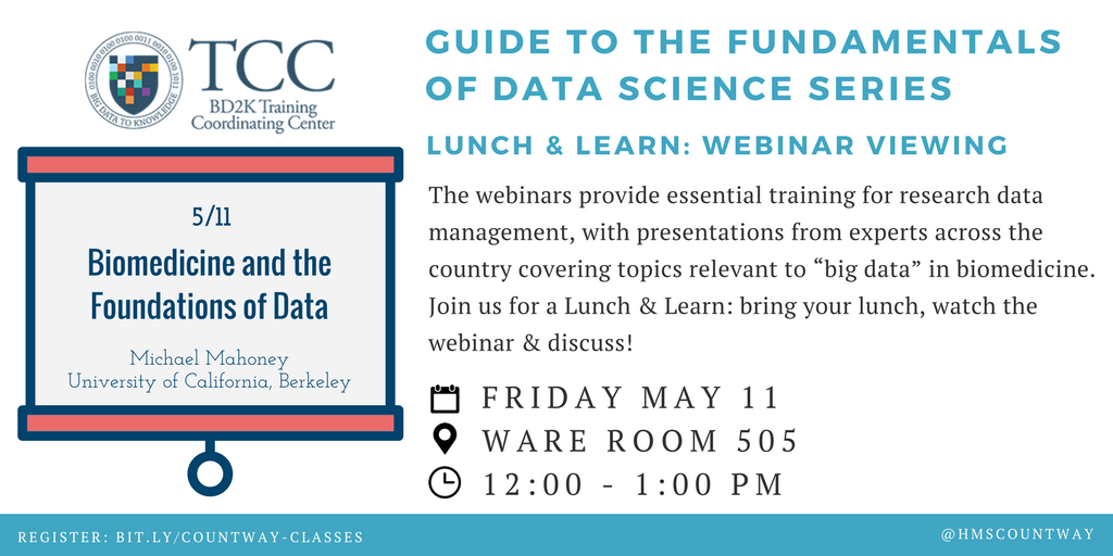 HMSCountway's tweet photo. Reminder: @BD2KTCC #BD2KGuide Webinar Lunch & Learn
π
TODAY 5/11
β° 12:00 - 1:00pm
π Ware Room 505
π» https://t.co/EFBg7yk71z https://t.co/THB6WBrubi