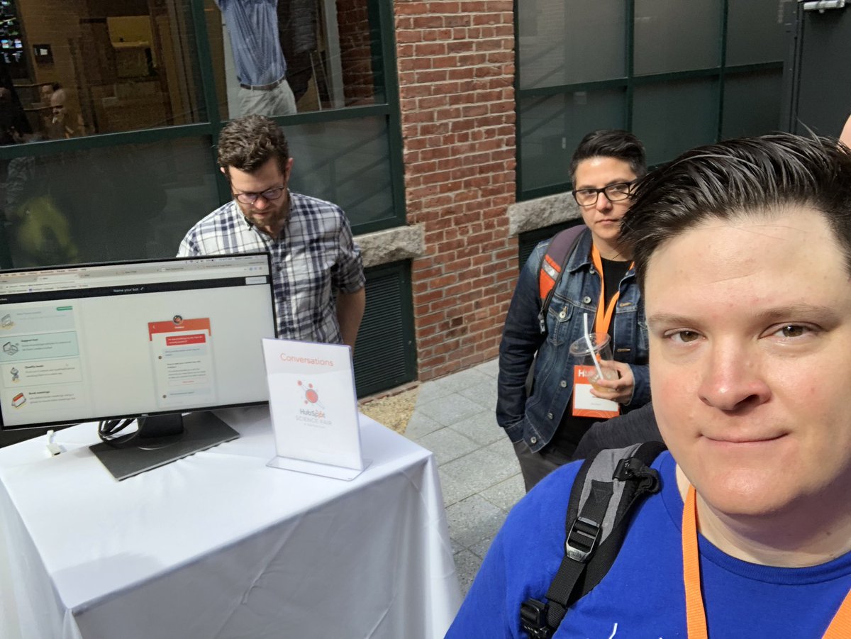mrejmaniak's tweet photo. @HubSpot Science Fair selfie at the Conversations booth!  Great stuff to come on this one! #PartnerDay18 #HubPartner @FindYourYeti https://t.co/wcJ4icRFR8