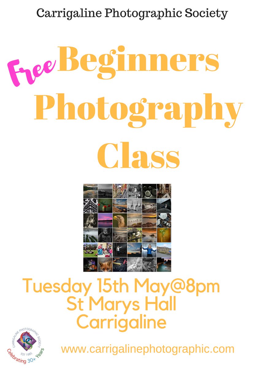 Starting Tuesday 15th May in #Carrigaline #cork #learning #photographycourse #free #photographyforbeginners