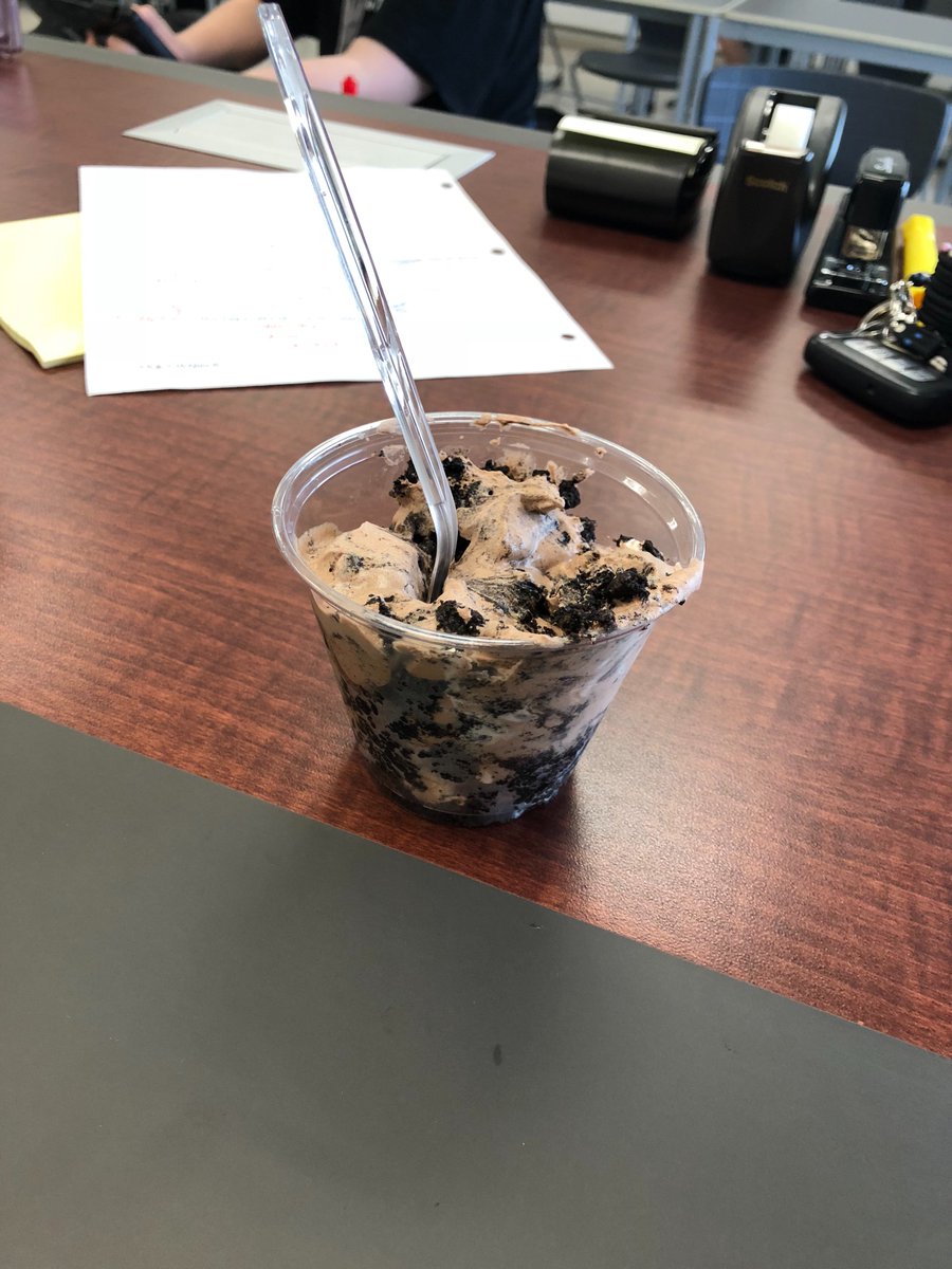 swagner1488's tweet photo. I was out yesterday, and my sweet @Marcus9StuCo students didn’t want me to feel left out of the teacher appreciation week festivities, so they left me a homemade dirt cup in my fridge. It’s making for an excellent morning treat🙃 #M9LovesTeachers https://t.co/hWqjzkax65