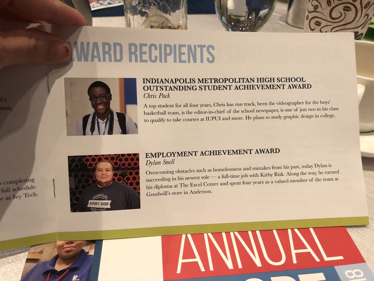 EmployIndy's tweet photo. Congratulations to @jagindiana student, Chris Pack, for winning the Indianapolis Metropolitan High School Outstanding Student Achievement Award at #GoodwillAwards because of his scholastic achievements and involvement. https://t.co/cUEIVmy58e