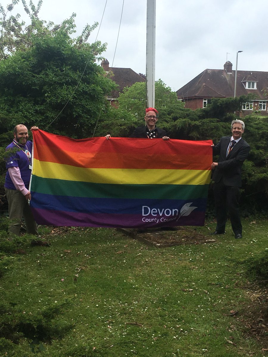 ExeterPride's tweet photo. Great to be at Devon County Council Flag Raising Ceremony. Amazing support. #10yearsofpride https://t.co/jjpEZ2m8Om