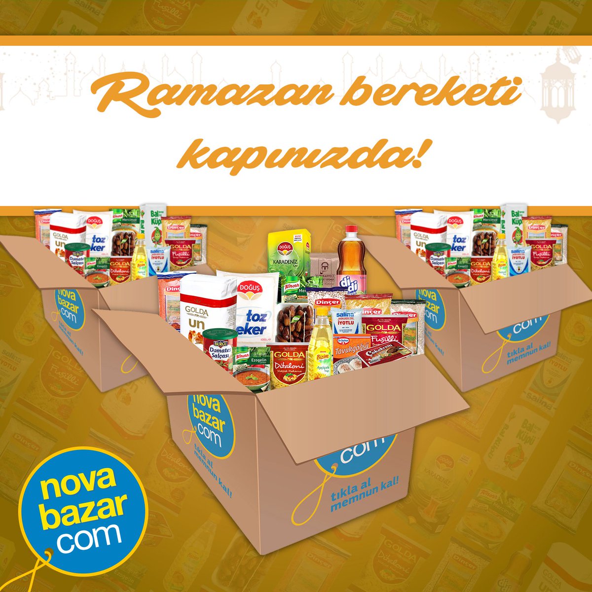 Ramazan bereketiyle geliyor. Sizler için hazırladığımız Ramazan Paketlerimizi inceleyin! #Ramazan #kumanya novabazar.com/ramazan-ayi-fi…