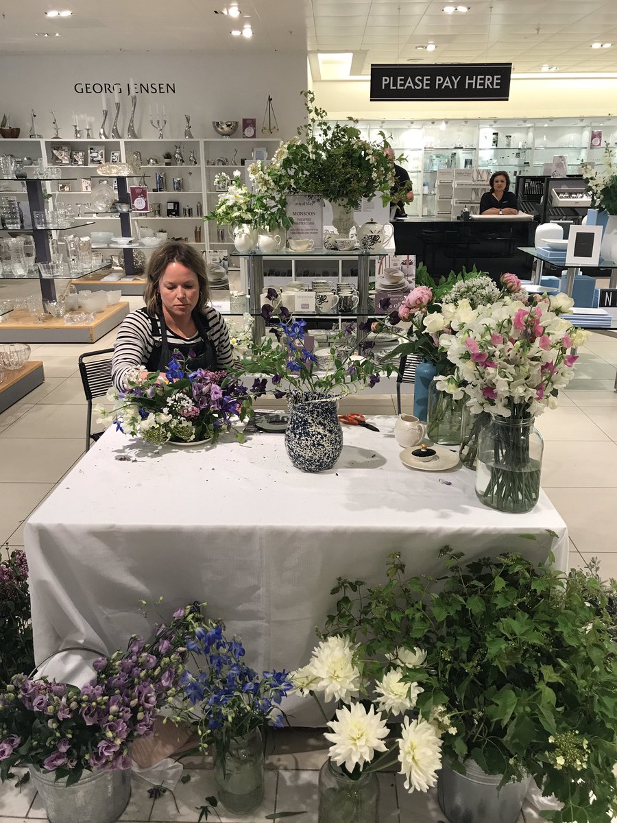 This afternoon we are arranging flowers in the beautiful <a href="/denbypottery/">Denby Pottery</a> <a href="/FenwickStores/">Fenwick</a> in Brent Cross. Come and say hello. We will be here til 5pm demonstrating different arranging techniques