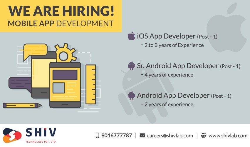 Shiv_Technolabs's tweet image. Job Opening for #android_app_developer & #iOS_developer at SHiv Technolabs PVT. LTD
Interested Candidates Contact Us Now
Email Id:- careers@shivlab.com
Mobile Number:- (+91) 9016777787