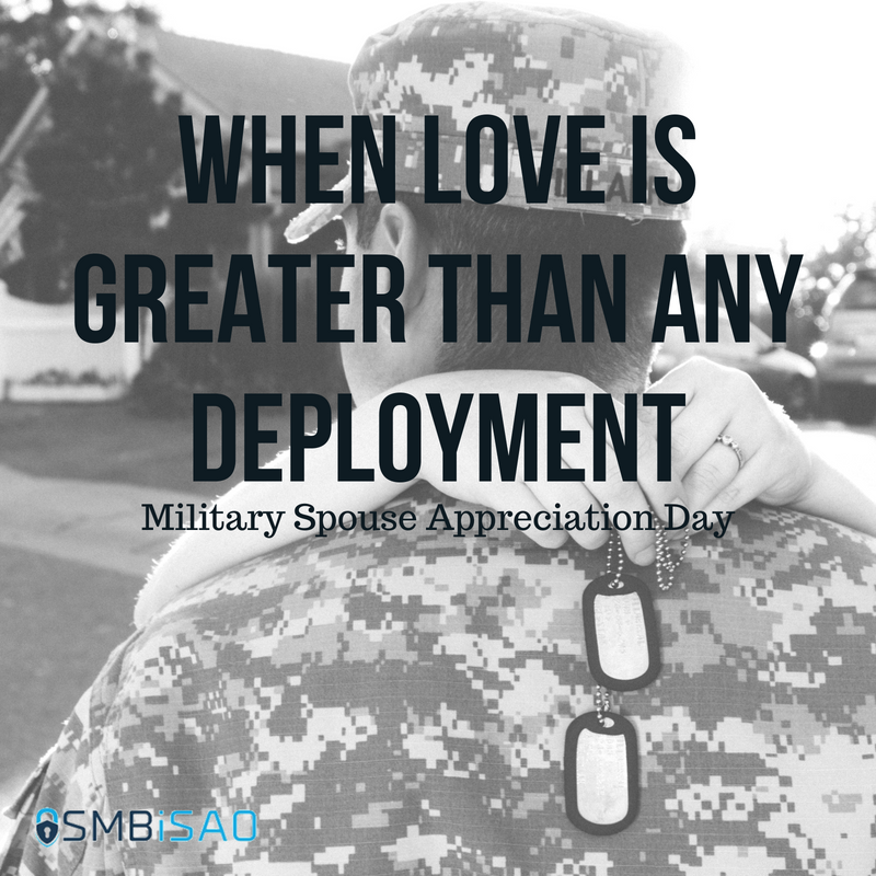 smbisao's tweet photo. #MilitarySpouseAppreciationDay is about appreciating the risks that military spouses make to support the men and women who sacrifice their lives for ours. We stand by our military spouses. Thank you for your courage, bravery, and love. https://t.co/2kVB5PZj7V