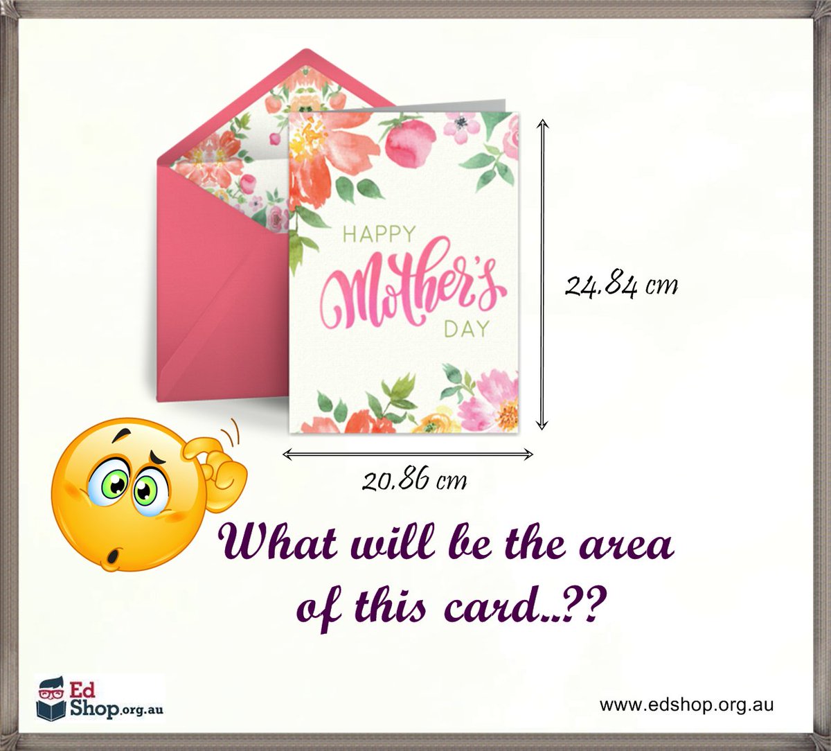 EDShopofficial's tweet photo. If you want a maths challenge,then find the Area of the front cover of this Mother’s Day greetings card.And don’t forget to challenge your friend!! 

Visit: https://t.co/3cIxJBsUF1

#mathquestion #time #questions #math #maths #mathematics #mathematician https://t.co/ZK2IxvE1EW