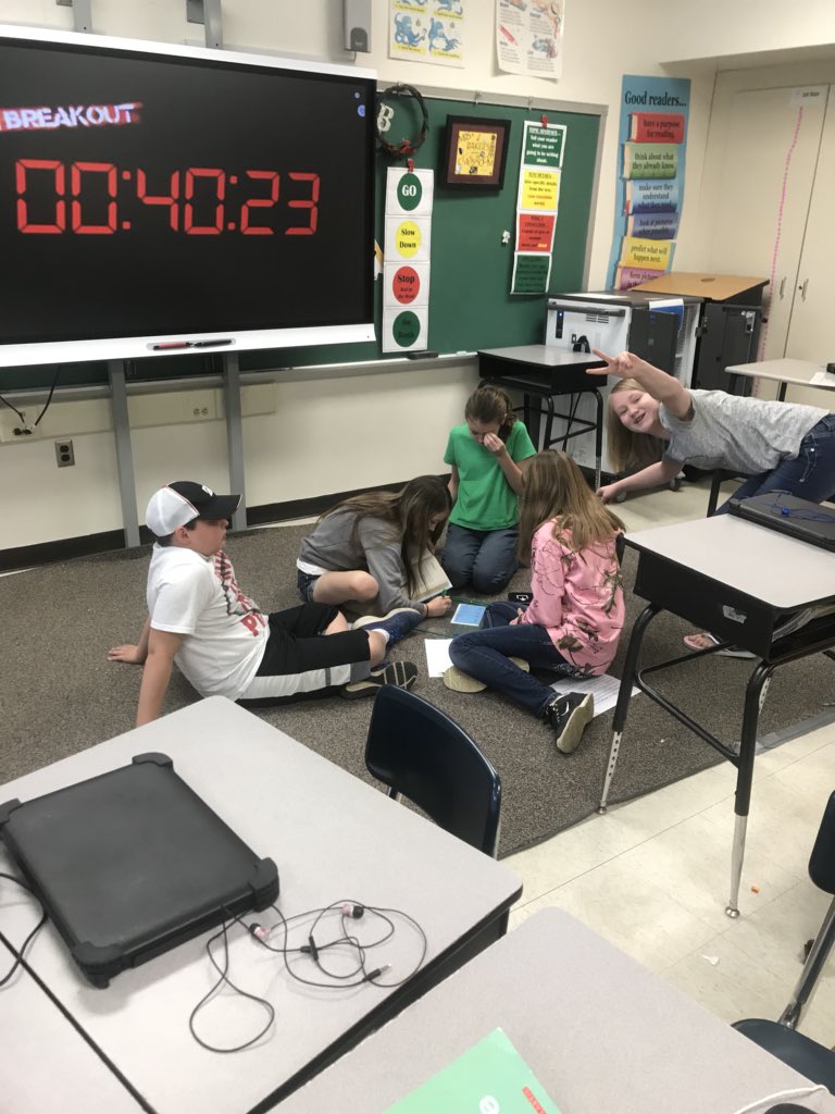 Anne_Baker58's tweet photo. Currently trying to unlock a teamwork BreakoutEDU. I “wonder” how they’ll do it! 😂@TechieKristy https://t.co/DMKGMtKjz7