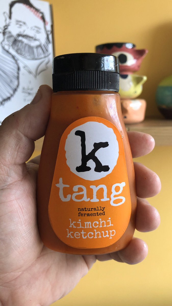 During my liberation of fridge condiments I discovered I had this beaut from <a href="/lovektang/">K Tang</a>. Kimchi but it ketchup formation. So farking good.
