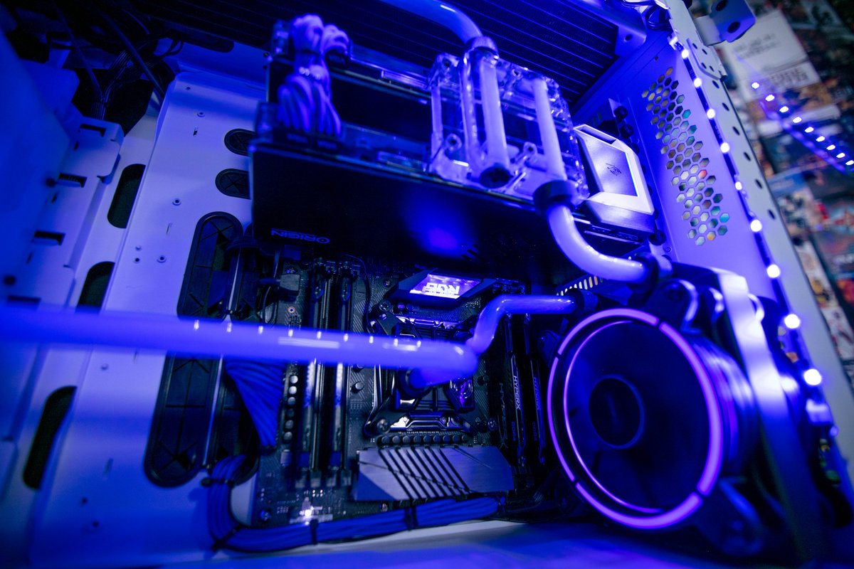 ORIGINPC's tweet image. THIS is our Intel Extreme Rig! Our first ever hard-line, liquid cooled, modified MILLENNIUM!

RETWEET this for a chance to win ONE of FIVE $10,000 Gaming Rigs! 

#IntelRigChallenge @ORIGINPC

Let us know what you think!