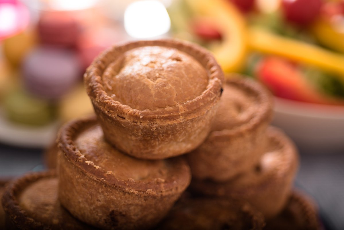 ValeMowbrayPies's tweet photo. It's #EatWhatYouWantDay - so what size pork pie are you having? We're going medium and we're pairing it with coleslaw and a craft beer - we've definitely got that #FridayFeeling 🍻 https://t.co/v5zPQBsQWk
