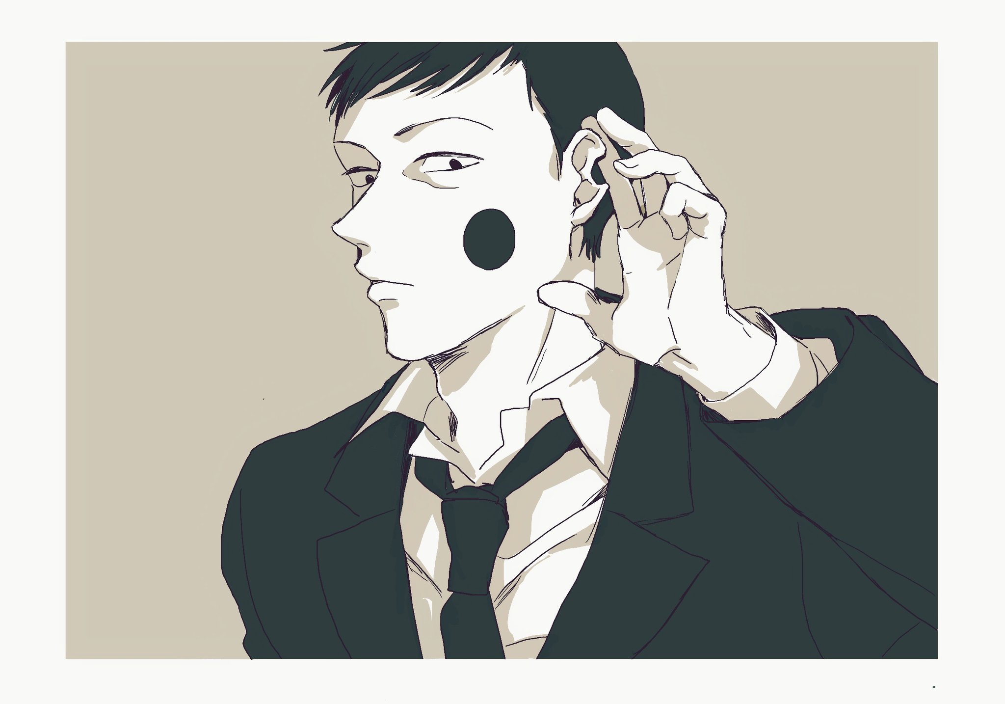 やまゆき Twitterissa この前描いた守衛エクボ 耳欠けさすの忘れてた