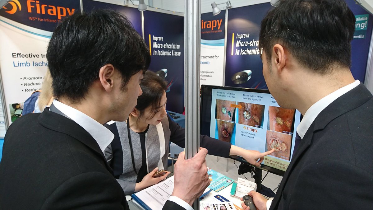 tomsyyu's tweet photo. Day3,
#EWMA2018 #EWMA
#woundcare
#Firapy is a non-invasive, effective treatment to improve circulation of ischemic tissue.
EWMA2018
booth No. W118
booth W118 https://t.co/QDlQQZWd0S
