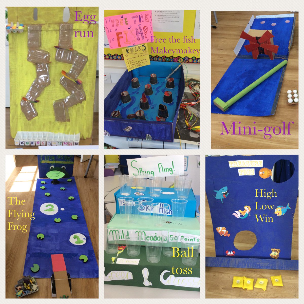 tifftr1's tweet photo. Getting ready for #Mayfair in my #makerspace with #4thGrade @tasisengland. So proud of these kids who planned, designed, and built these #cardboardgames! @makeymakey #STEM #STEMeducation #teched https://t.co/4h7YIwPL9I