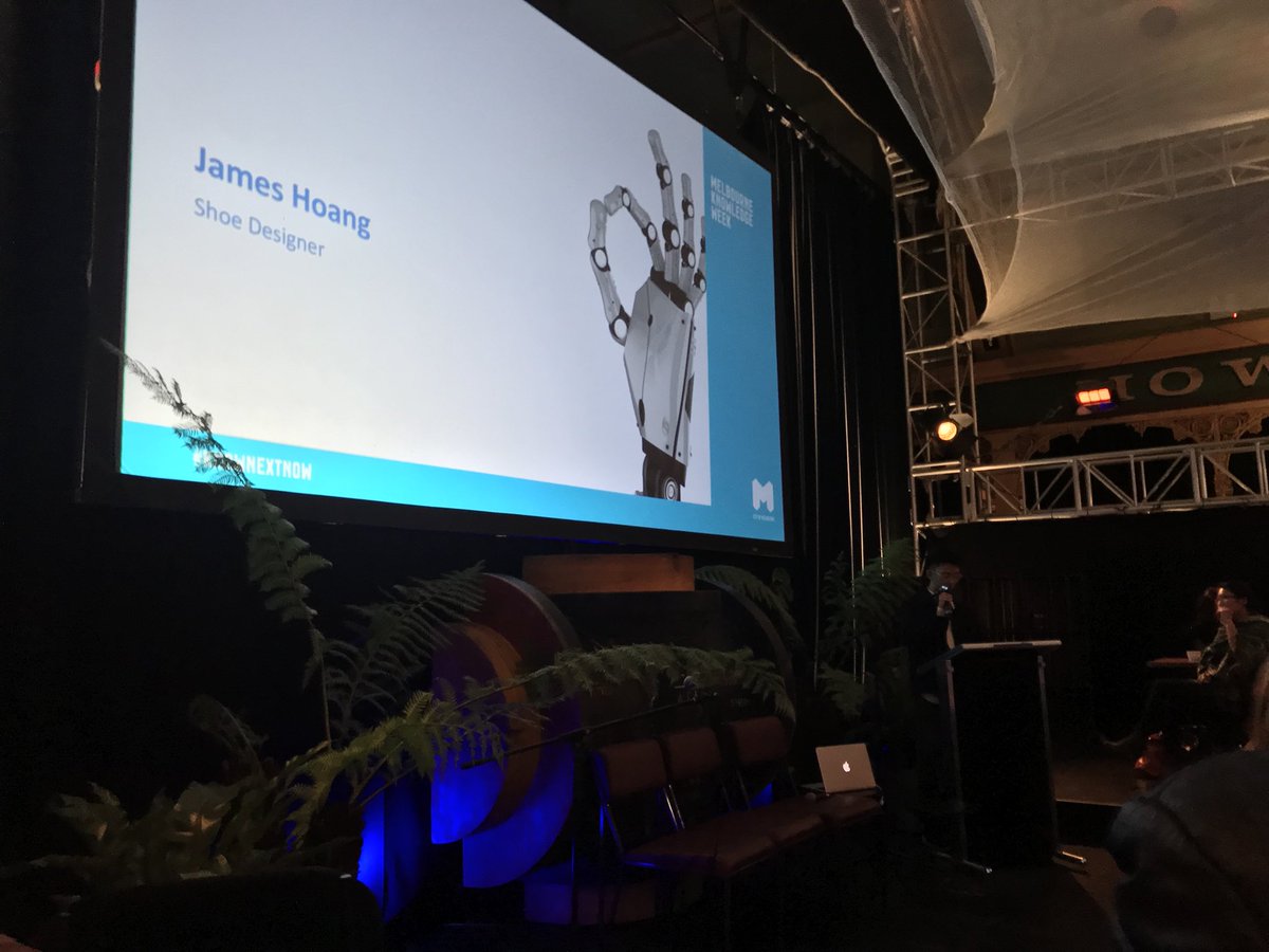 frostickle's tweet photo. Here’s @oscar_hayes, Jacqui Van Heerden and James Hoang talking about driverless cars, permaculture and mass production of designer shoes at #knownextnow #MKW18 https://t.co/5PNZg9oWBe