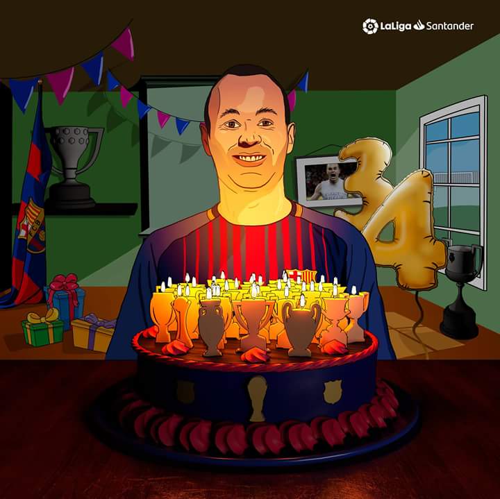 35 titles 34 years More titles than years. Happy birthday, Andrés Iniesta! 