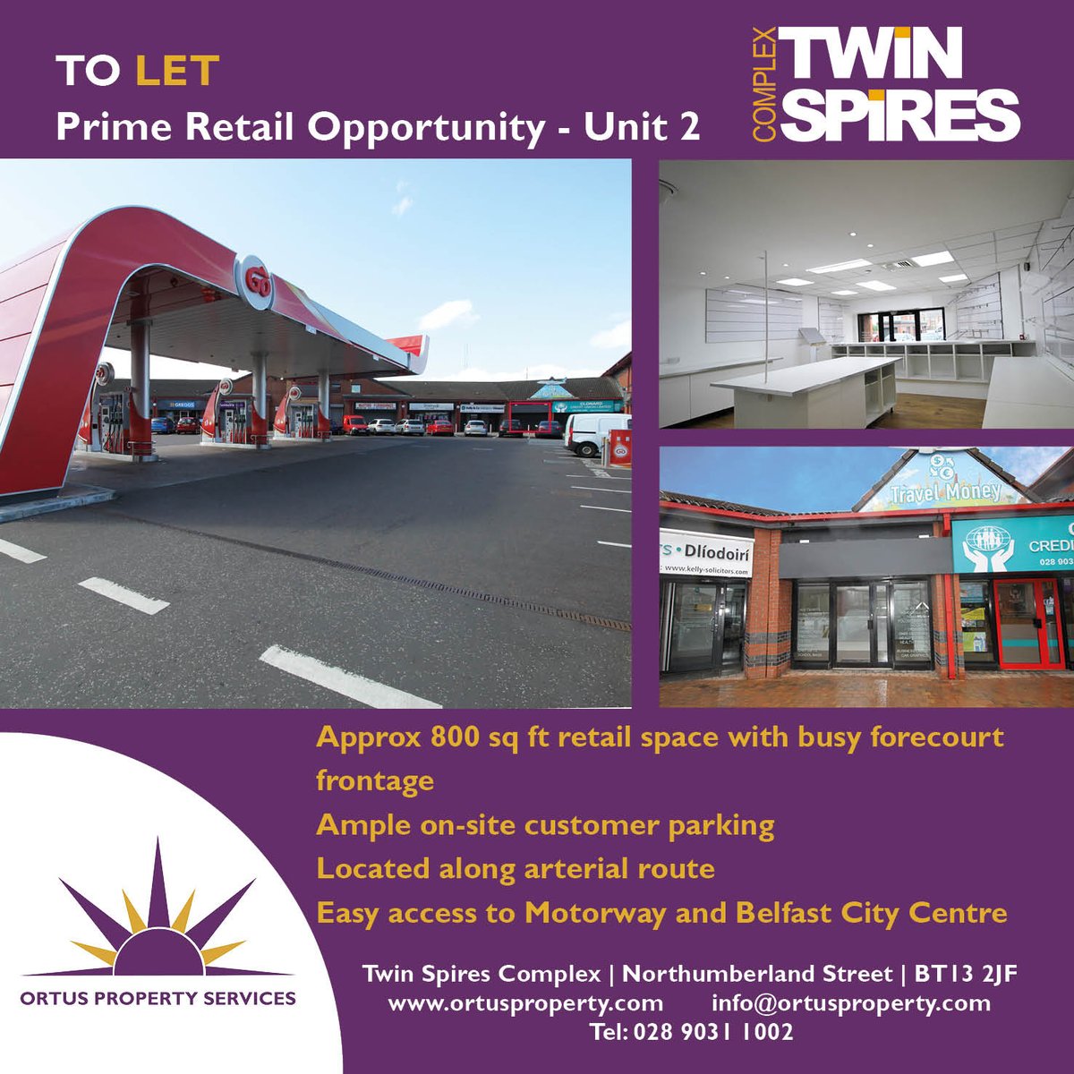 OrtusProperty's tweet photo. New Commercial Retail Rental

Don't miss out on this rare opportunity for prime retail frontage on a busy forecourt. Located on a main arterial route this unit could be used for a variety of uses subject to necessary consent being attained. 

Early viewing highly recommended. https://t.co/iN5kaDxeGL