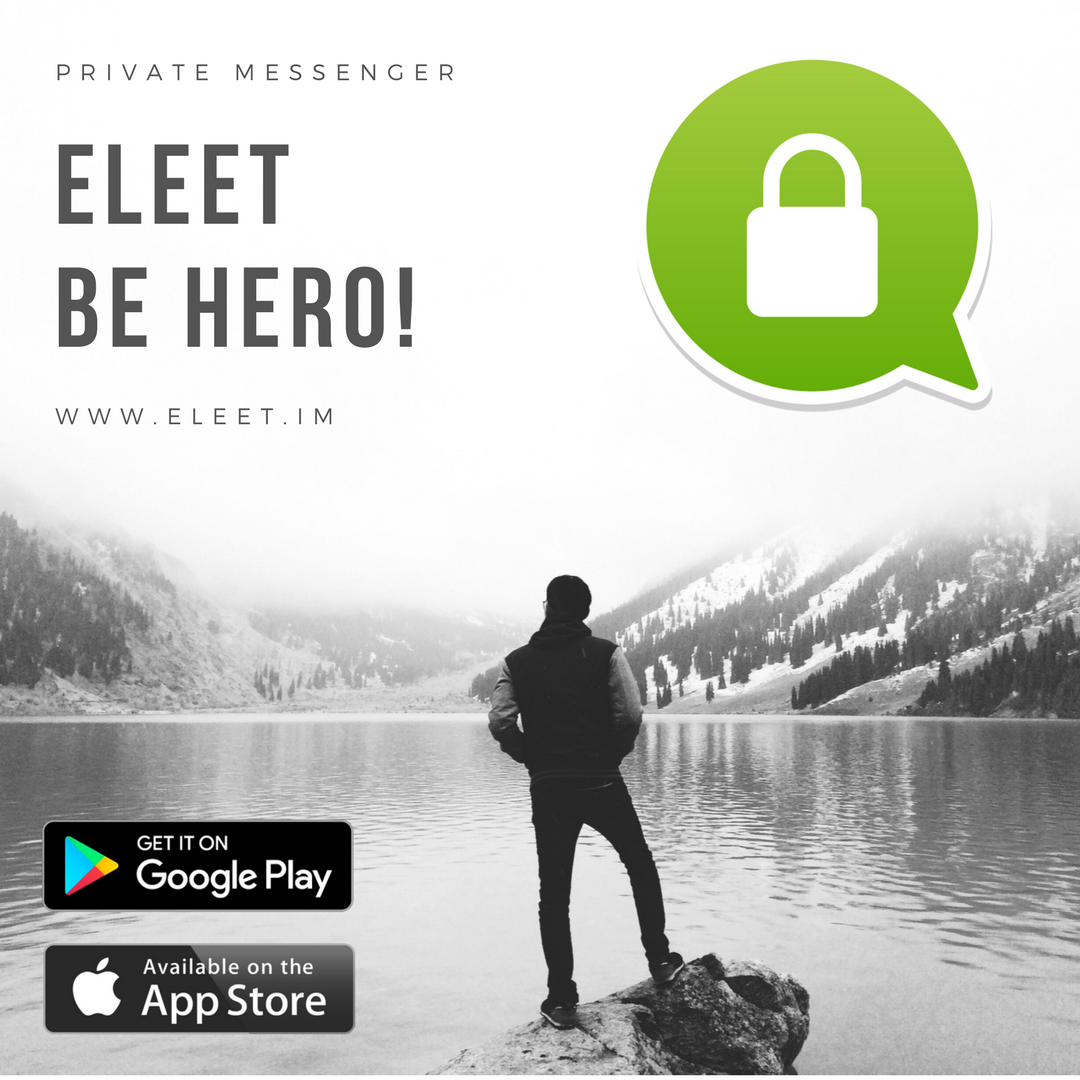 eleet_im's tweet photo. Your private information remains private. Always.
Eleet private messenger - available on the AppStore and GooglePlay
#eleet #private #messenger #bitcoin https://t.co/Czj22mEvp4