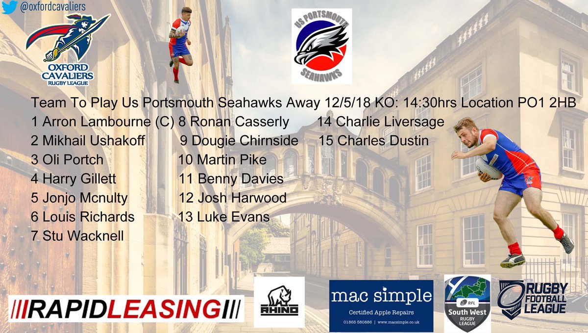 OxfordCavaliers's tweet photo. Oxford Cavaliers team to play Portsmouth away in tomorrows season opener. #YearOfTheCav #Rugby https://t.co/AzGDPJddiZ