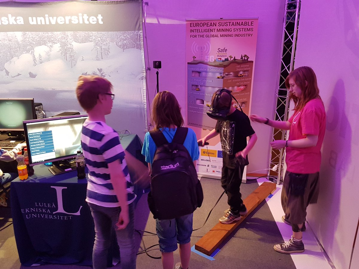 NiclasDahlstrom's tweet photo. Inspiring day at Nordsken in Skellefteå. SIMS-partners meeting youngsters, showing VR environment, having a great time.
@SIMSmining #VRiscool #younminers #sustainablemines https://t.co/Bc1oIVOD7r