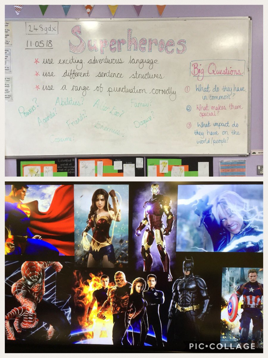 Llysfaen2020's tweet photo. We are doing all our learning through #superheroes in #4DJ today. We are: researching,  discussing, collaborating, imagining and creating. #inspiretowrite #DCF @Marvel @DCComics #LLC @CSCJES https://t.co/TMPAsbZXca