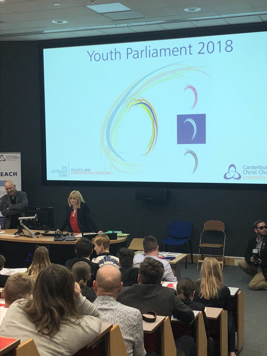 Great event on today by @OutreachCCCU and @CCCUPoliticsIR, hosting the 4th annual Youth Parliament. Featuring  @RosieDuffield1 and our Director @ameliahadfield1 with school kids from across Kent