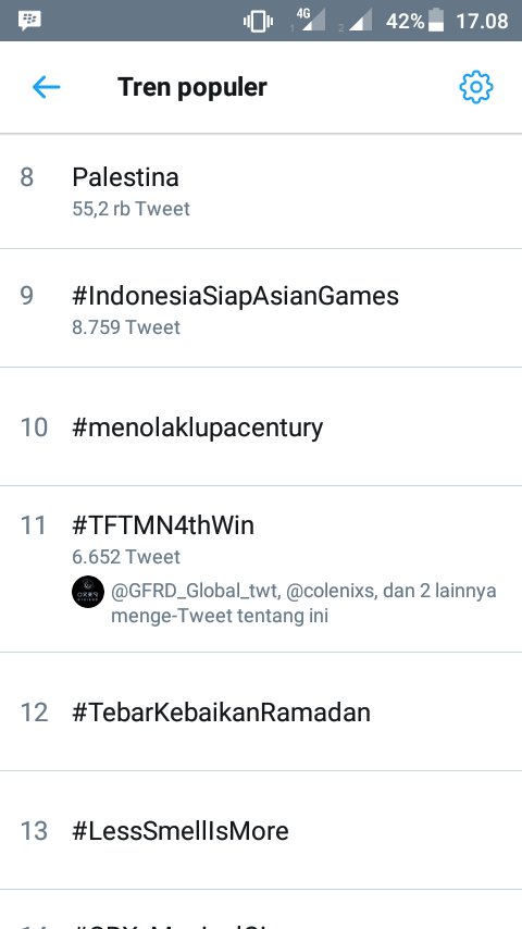 Army_heart7's tweet photo. Last.. @GFRDofficial #TFTMN4thWin #TimeForTheMoonNight4thWin trending no.11 in Indonesia 👈 and now trending no.10 👈
Finally...Gfriend famous in indonesia 😊😊😊 https://t.co/TBa5lE7QYi
